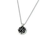 Chisel Titanium with Black Enamel and Diamond Necklace - 24 inches