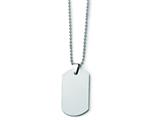 Chisel Tungsten Polished Dog Tag Necklace - 22 inches