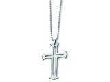 Chisel Tungsten Cross Necklace - 24 inches