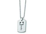 Chisel Tungsten Dog Tag with Key Cut - 22 inches