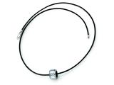 Chisel Tungsten Polished Leather Cord Necklace - 18 inches