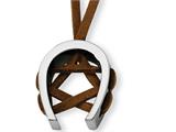 Chisel Tungsten Horseshoe on Leather Cord Necklace - 17 inches