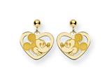 Disney Mickey Heart Dangle Post Earrings