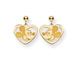 Disney Mickey Heart Dangle Post Earrings