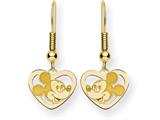 Disney Mickey Heart Dangle Wire Earrings