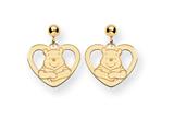 Disney Winnie the Pooh Heart Dangle Post Earrings