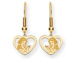 Disney Snow White Heart Dangle Wire Earrings