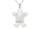 The Kids® Solid Satin Engraveable Boy Jumping Charm / Pendant