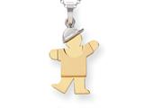 The Kids® Small Boy with Hat on Left Engraveable Charm / Pendant