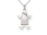 The Kids® Solid Engraveable Boy with Hat on Right Charm / Pendant