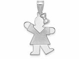 The Kids® Small Girl with Bow on Right Engraveable Charm / Pendant