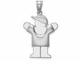 The Kids® Puffed Boy with Hat on Right Engraveable Charm / Pendant