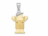 The Kids® Small Boy with Hat on Left Engraveable Charm / Pendant