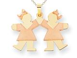 The Kids® Small Double Girls Engraveable Charm / Pendant