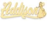 Personalized Disney Snow White Nameplate (up to 9 Letters) - Chain Included