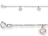 10 Inches 7 Double Hearts Adjustable Ankle Bracelet