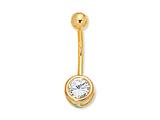 CZ Round Belly Ring