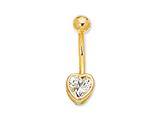 CZ Heart Belly Ring
