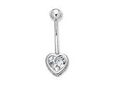 CZ Heart Belly Ring