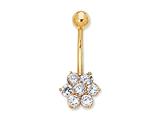CZ Flower Belly Ring
