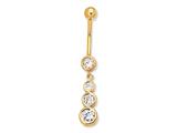4 CZ Round Belly Ring