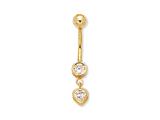 CZ Heart Belly Ring