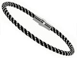 Sterling Silver 7.5 Inch Black Silk Beaded Wrap Bracelet With Magnetic Clasp