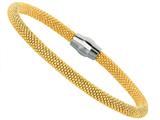 Sterling Silver 7.5 Inch Yellow Plated Beaded Bracelet With Magnetic Clasp