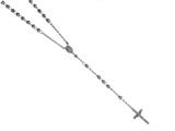 26 inches Silver Black Rhodium 5MM Rosary Bead Necklace