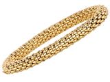 Sterling Silver 7.25 Inch Yellow Plated Stretchy Bracelet