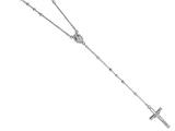 26 inches Silver Rhodium 3MM Rosary Bead Necklace