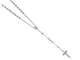 26 inches Silver Rhodium 5MM Rosary Bead Necklace