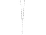 26 inches Silver Rhodium 3MM Rosary Bead Necklace