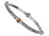 Phillip Gavriel 18K Yellow Gold and Sterling Silver Bangle With Four Citrine Gems