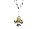 Phillip Gavriel 18K Yellow Gold and Sterling Silver Fleur De Lis Adjustable 16-20 inches Necklace