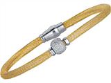 Sterling Silver 7.5 Inch Yellow Plated Hollow Wire Bead Bracelet With Magnetic Clasp