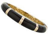 Sterling Silver 7.25 Inch Black Enamel Bangle