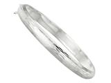 Sterling Silver 7.5 Inch Bangle with Safety Chain