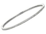 Sterling Silver 7.5 Inch Slip on Eternity Bangle with Micropave CZ`s