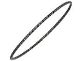 Sterling Silver 1.5mm Black Rhodium PlatingTexturized Diamond Cut Slip on Bangle