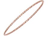 Sterling Silver 1.5mm Pink Plated Texturized Diamond Cut Slip on Bangle