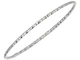 Sterling Silver 1.5mm White Texturized Diamond Cut Slip on Bangle