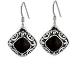 Electroform Earrings Coated with Black Onyx and Textured Design