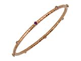 Phillip Gavriel 7.25 Inch Hammered Stackable Slip On Bangle With Amethyst Stones