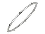 Phillip Gavriel 7.25 Inch Hammered Stackable Slip On Rhodium Bangle With Lolite Stones