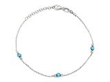 10 Inches Ankle Bracelet with Simulated Stones