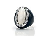 Phillip Gavriel Agate Cocktail Ring Surrounded by White Sapphires