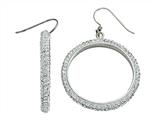 Round White Crystal Hoop Earrings
