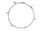 10 Inches 3 Dolphin Ankle Bracelet with Simulated Stones