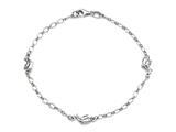 Sterling Silver 10 Inches Double Dolphins Adjustable Ankle Bracelet